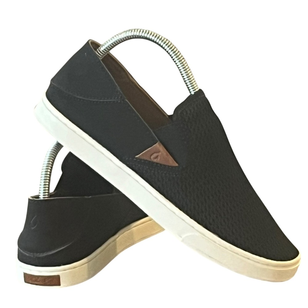 Olukai Pehuea Shoes Womens 8.5 Black Knit Slip On